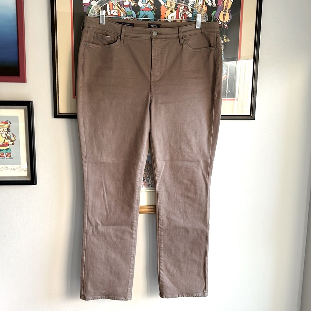 NYDJ dark beige jeans, size 16. NWT
